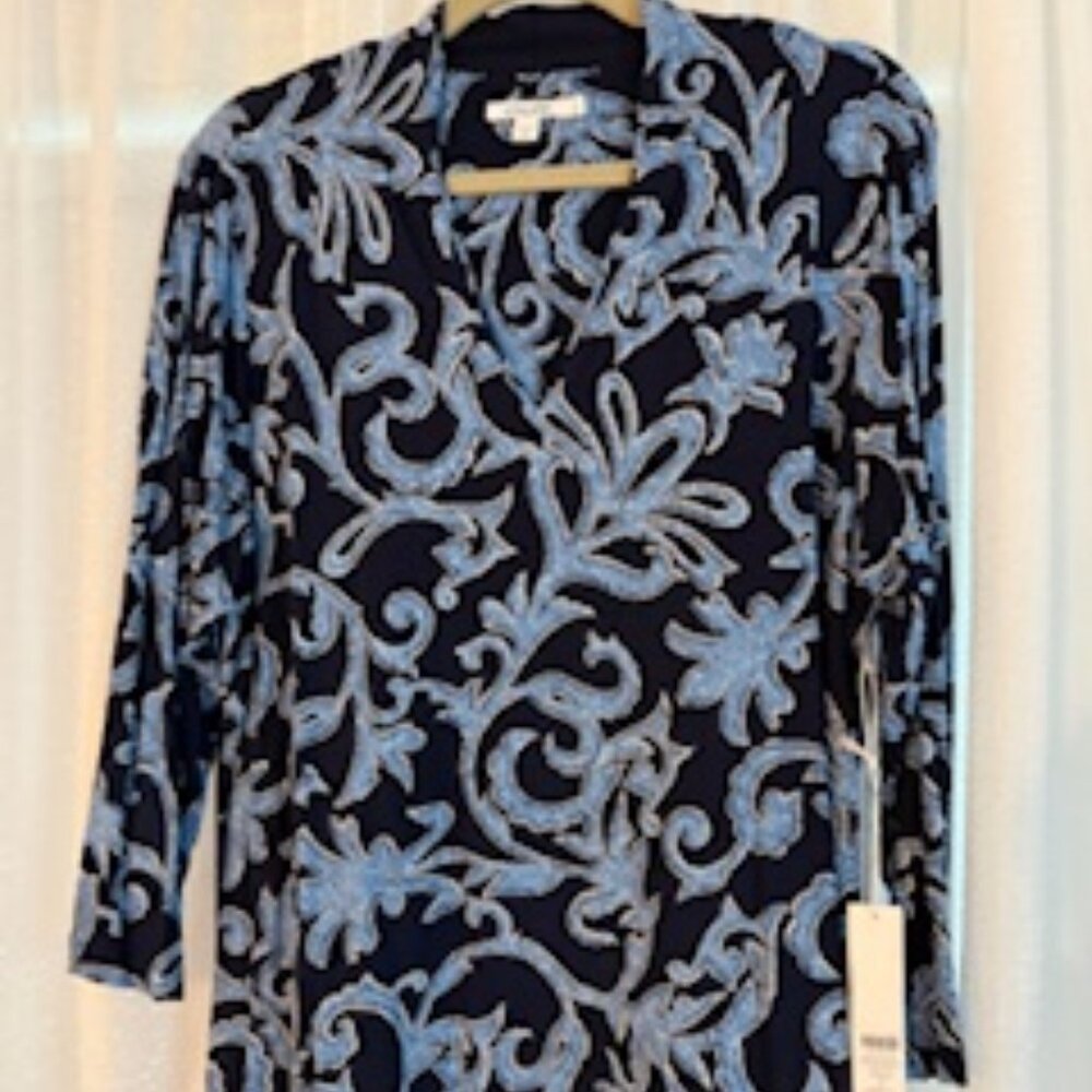Chico's Navy Print Tunic. Size 3
